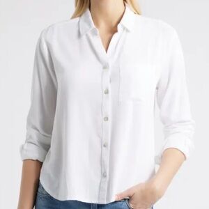 Beachlunchlounge White Button Down Long Sleeve Shirt Size XS